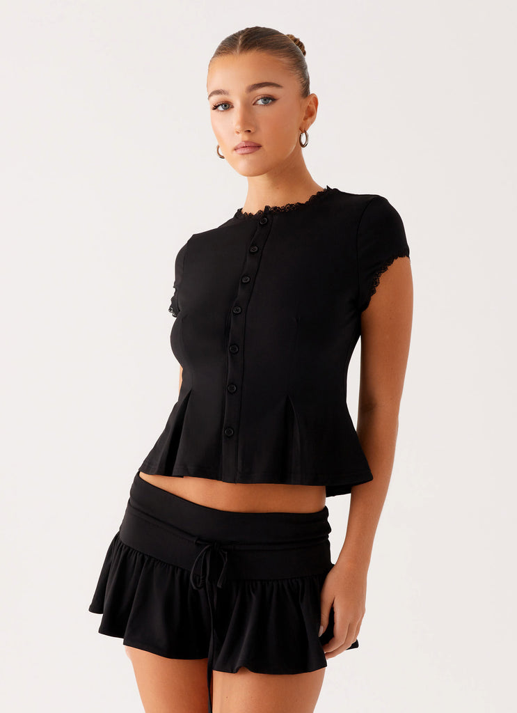 Peppermayo Peppermayo Exclusive - Landon Button Up Top - Black