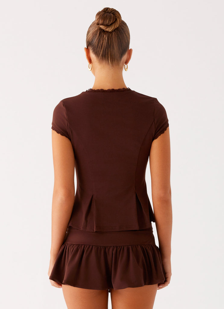 Peppermayo Peppermayo Exclusive - Landon Button Up Top - Chocolate