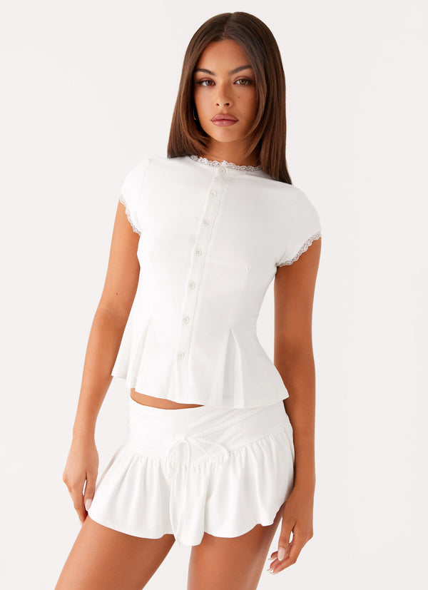 peppermayo Peppermayo Exclusive - Landon Button Up Top - White