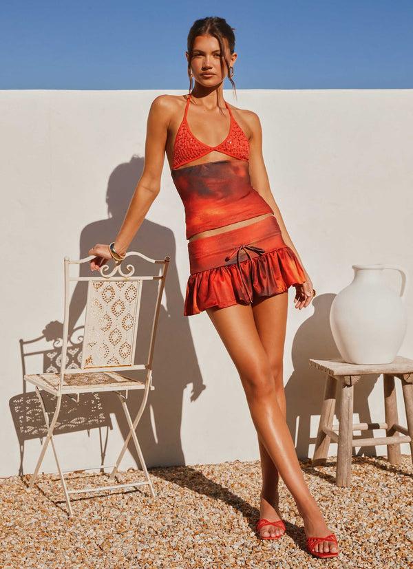 peppermayo Peppermayo Exclusive - Landon Mini Skort - Scarlet Blur