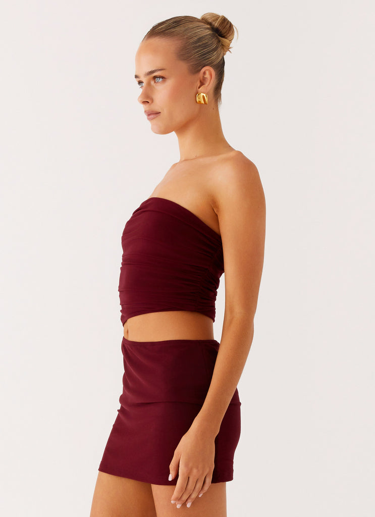 Peppermayo Peppermayo Exclusive - Last Heartbreak Mini Dress - Burgundy