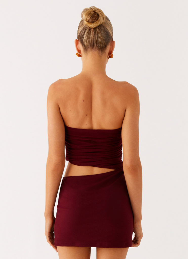 Peppermayo Peppermayo Exclusive - Last Heartbreak Mini Dress - Burgundy