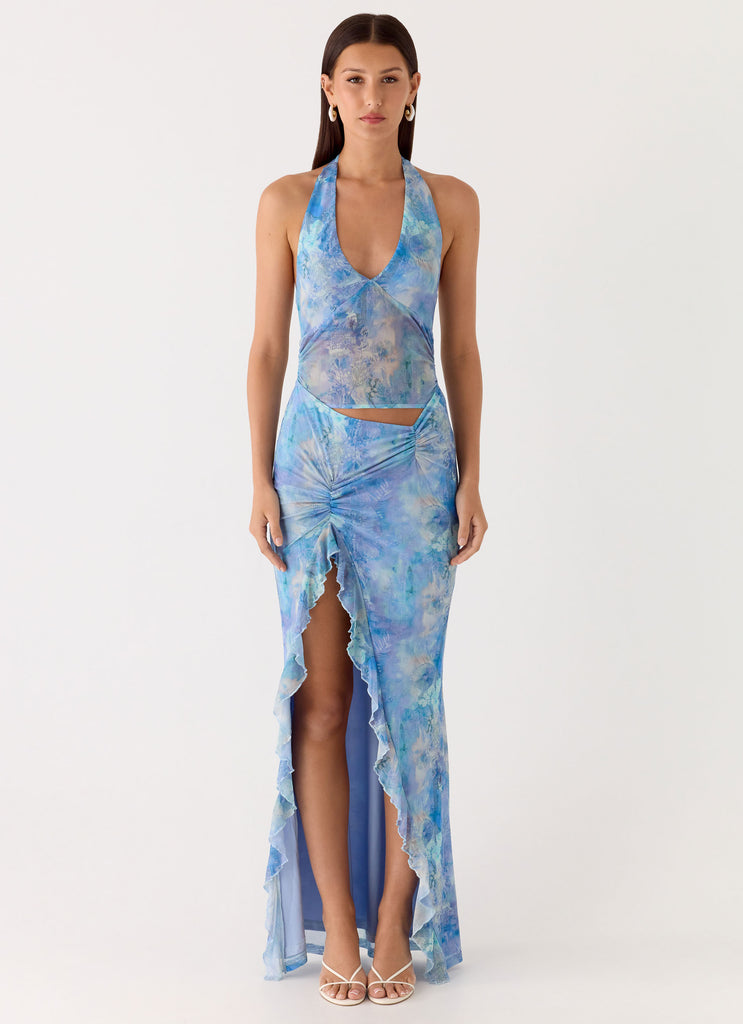 Peppermayo Peppermayo Exclusive - Last Sequence Maxi Dress - Aqua Paisley