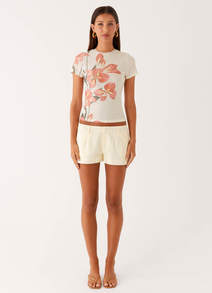 Peppermayo Peppermayo Exclusive - Late Night Mesh Baby Tee - Siena Floral