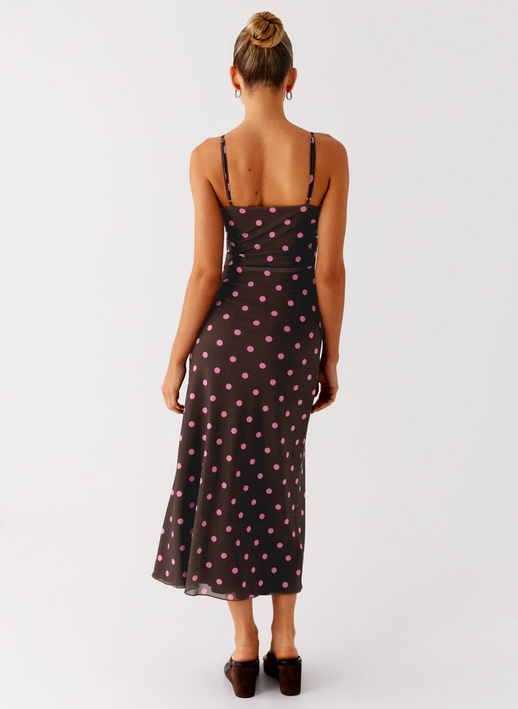 Peppermayo Peppermayo Exclusive - Latto Midi Dress - Chocolate Strawberry Dot