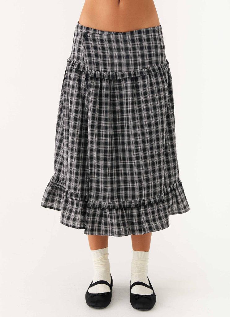 Peppermayo Peppermayo Exclusive - Laura Midi Skirt - White Black Check