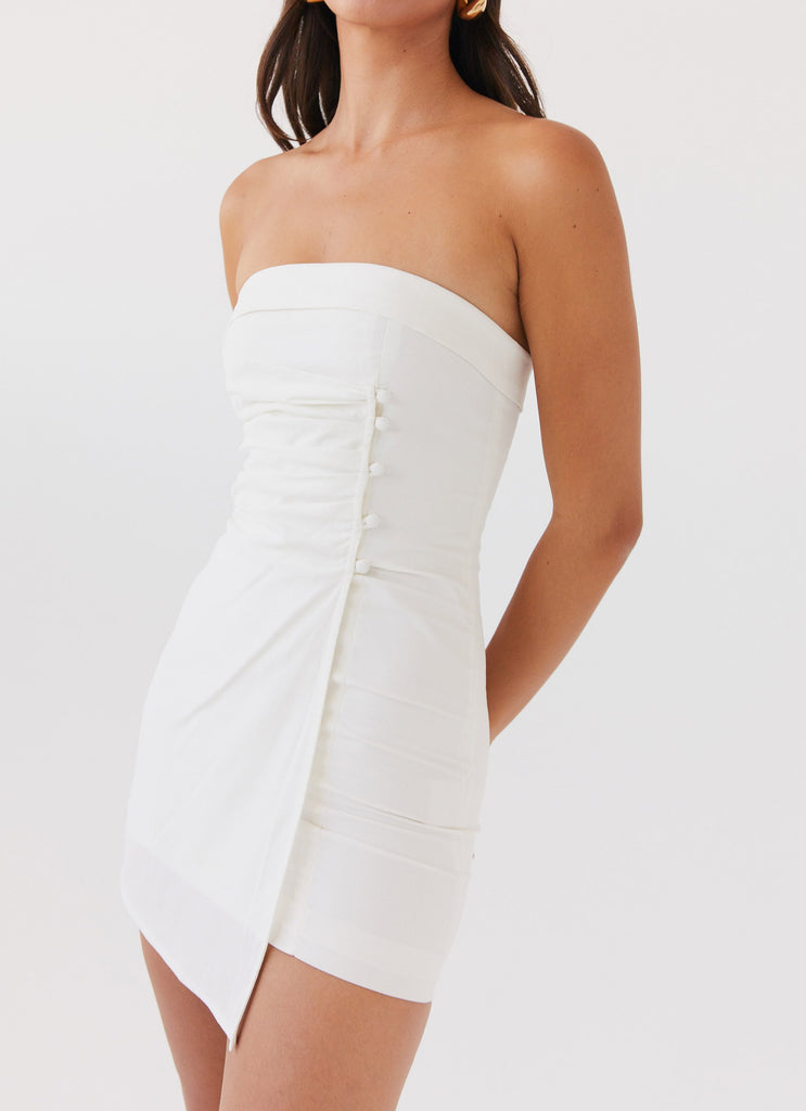 Peppermayo Peppermayo Exclusive - Lavinia Linen Tube Mini Dress - White