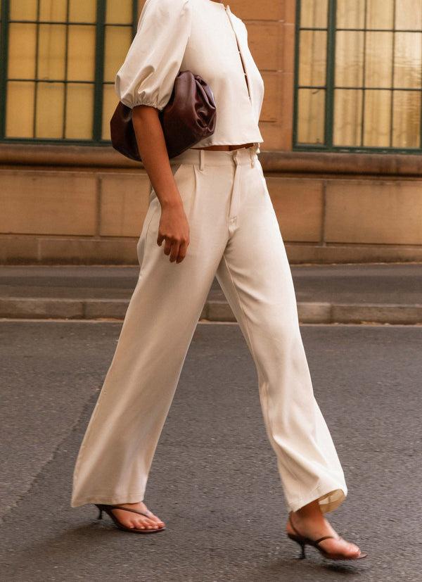 peppermayo Peppermayo Exclusive - Leila Suiting Pants - Ivory