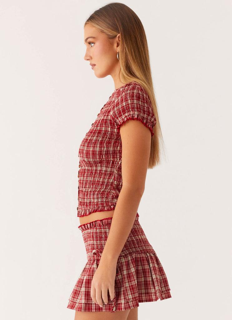 Peppermayo Peppermayo Exclusive - Lenore Button Top - Ruby Check