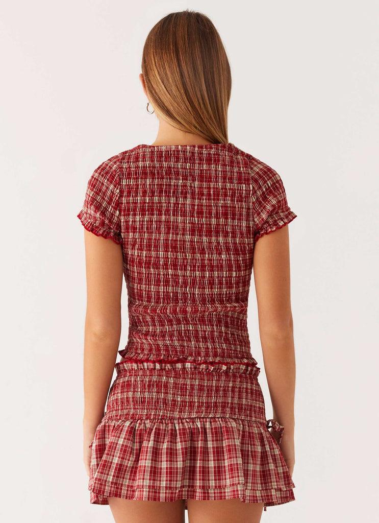 Peppermayo Peppermayo Exclusive - Lenore Button Top - Ruby Check