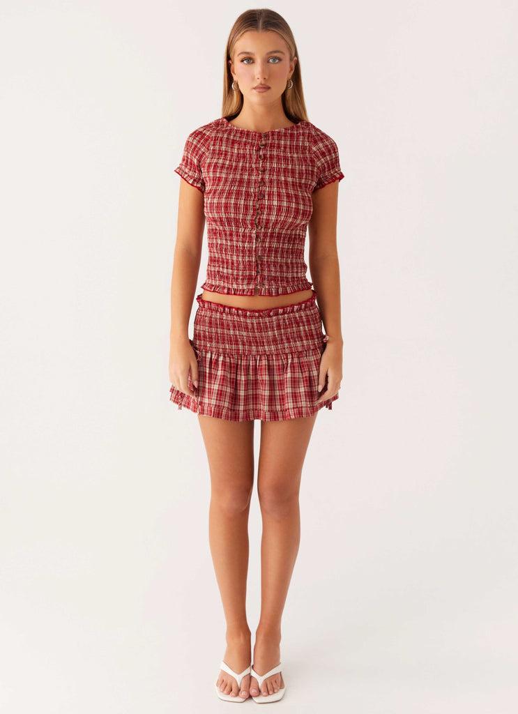 Peppermayo Peppermayo Exclusive - Lenore Mini Skirt - Ruby Check