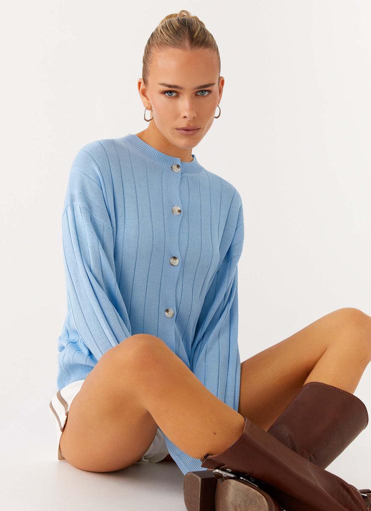 Peppermayo Peppermayo Exclusive - Leo Oversized Cardigan - Sky Blue