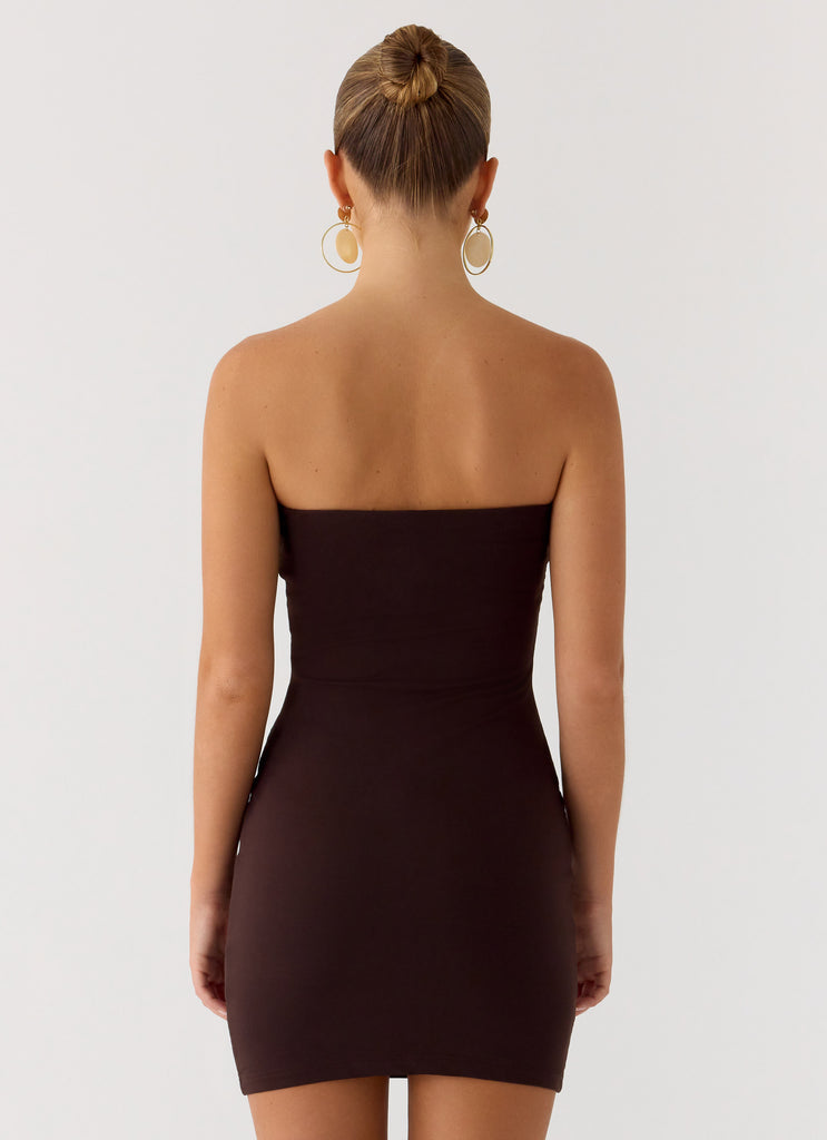 Peppermayo Peppermayo Exclusive - Leroy Button Mini Dress - Chocolate