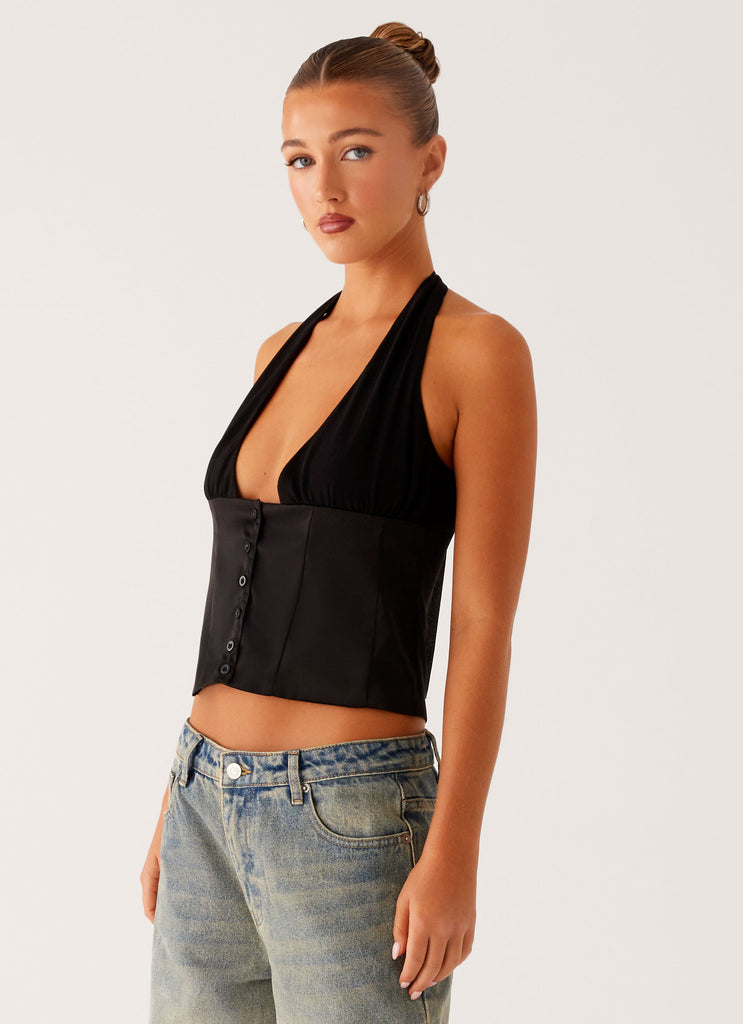 Peppermayo Peppermayo Exclusive - Lets Pretend Halterneck Top - Black