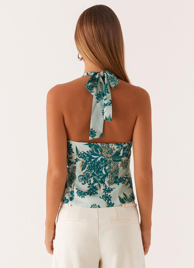 Peppermayo Peppermayo Exclusive - Lets Pretend Halterneck Top - Cloud Nine Floral