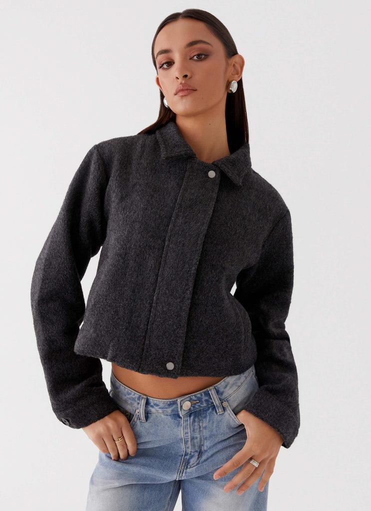 Peppermayo Peppermayo Exclusive - Lexi Jayde Wool Zip Jacket - Dark Grey