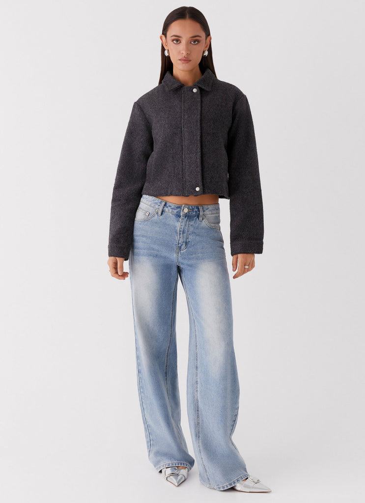 Peppermayo Peppermayo Exclusive - Lexi Jayde Wool Zip Jacket - Dark Grey