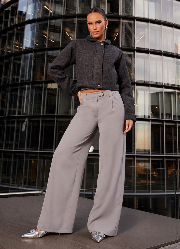 peppermayo Peppermayo Exclusive - Lexi Jayde Wool Zip Jacket - Dark Grey