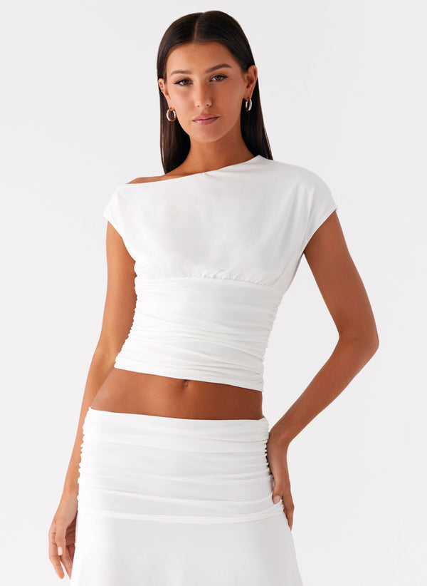peppermayo Peppermayo Exclusive - Liana Asymmetrical Top - White