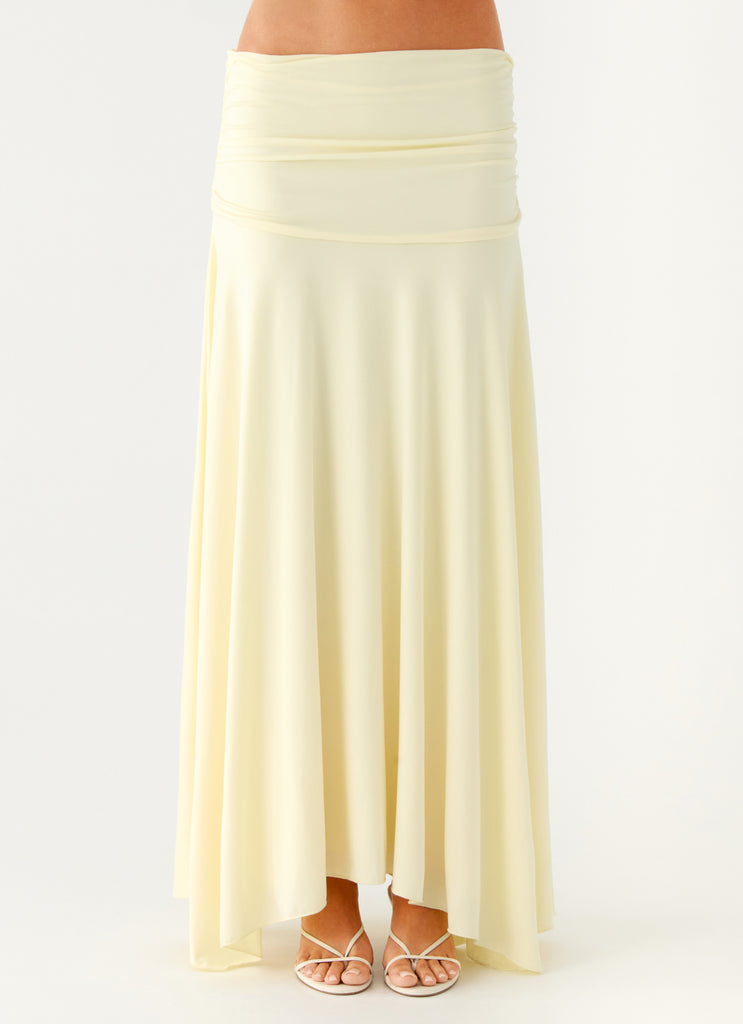 Peppermayo Peppermayo Exclusive - Liana Ruched Maxi Skirt - Yellow