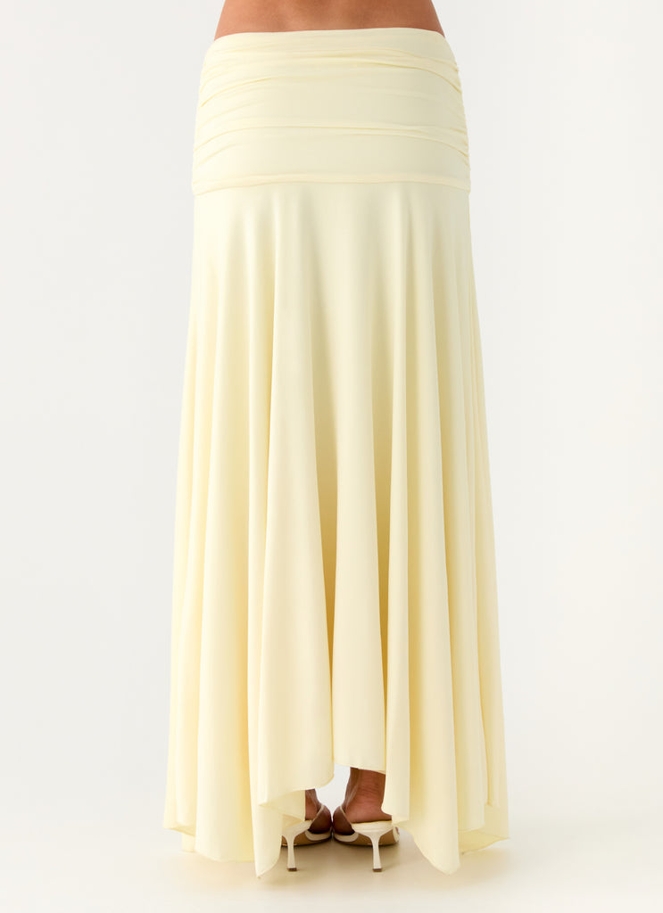Peppermayo Peppermayo Exclusive - Liana Ruched Maxi Skirt - Yellow