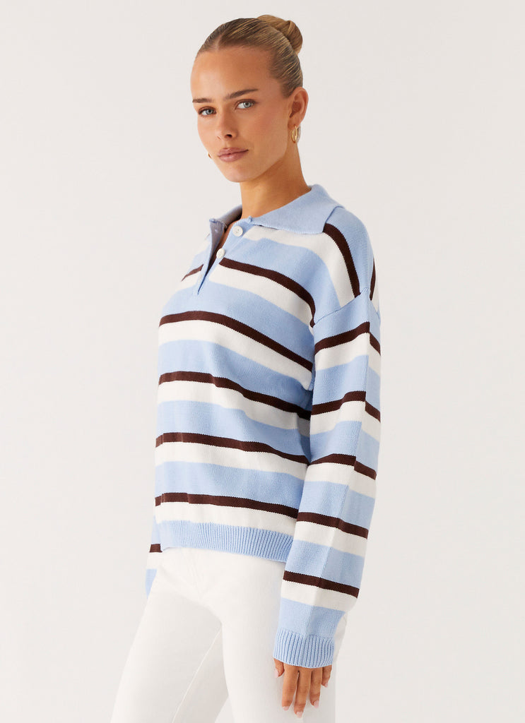 Peppermayo Peppermayo Exclusive - Liana Striped Polo - Blue Stripe