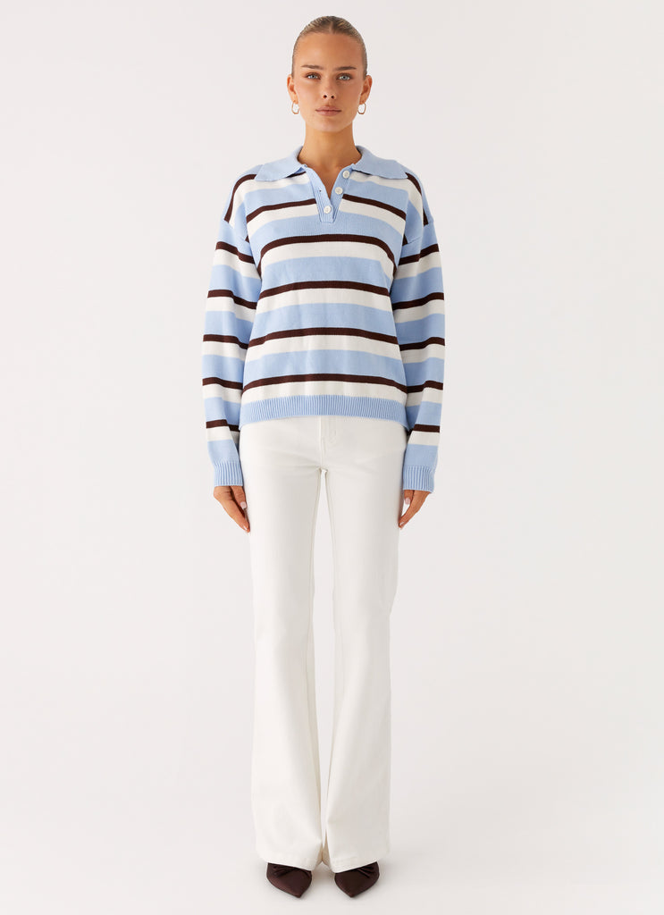 Peppermayo Peppermayo Exclusive - Liana Striped Polo - Blue Stripe