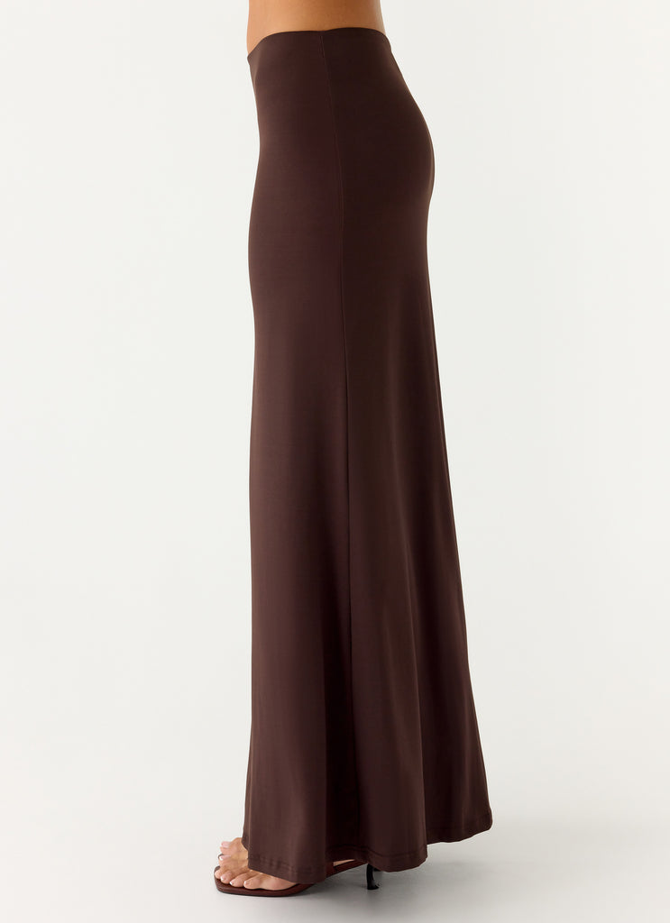 Peppermayo Peppermayo Exclusive - Like A Flower Maxi Skirt - Chocolate