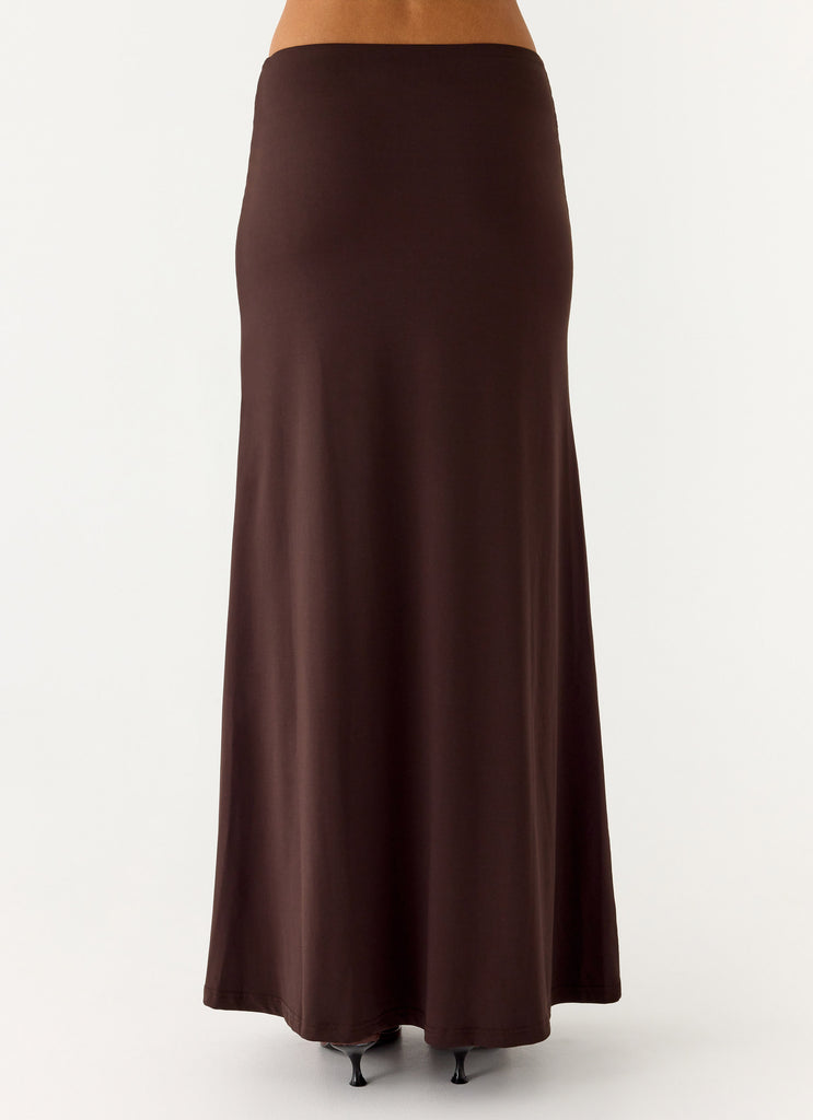 Peppermayo Peppermayo Exclusive - Like A Flower Maxi Skirt - Chocolate