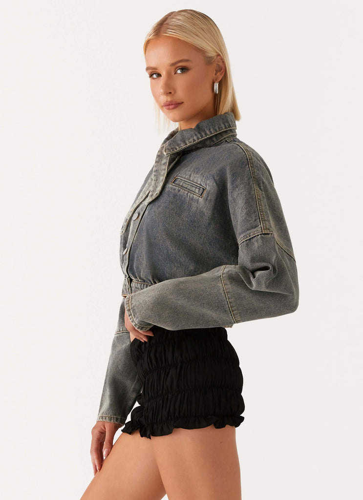 Peppermayo Peppermayo Exclusive - Lilith Boxy Denim Jacket - Vintage Wash
