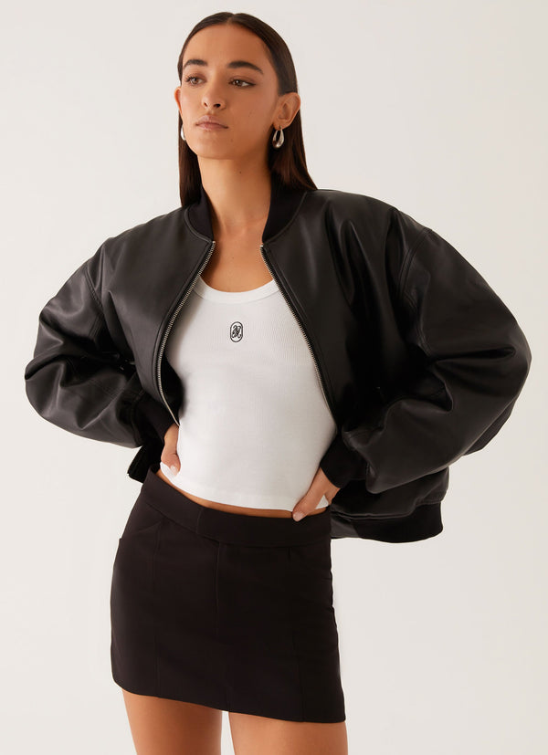 peppermayo Peppermayo Exclusive - Lincoln Bomber Jacket - Black