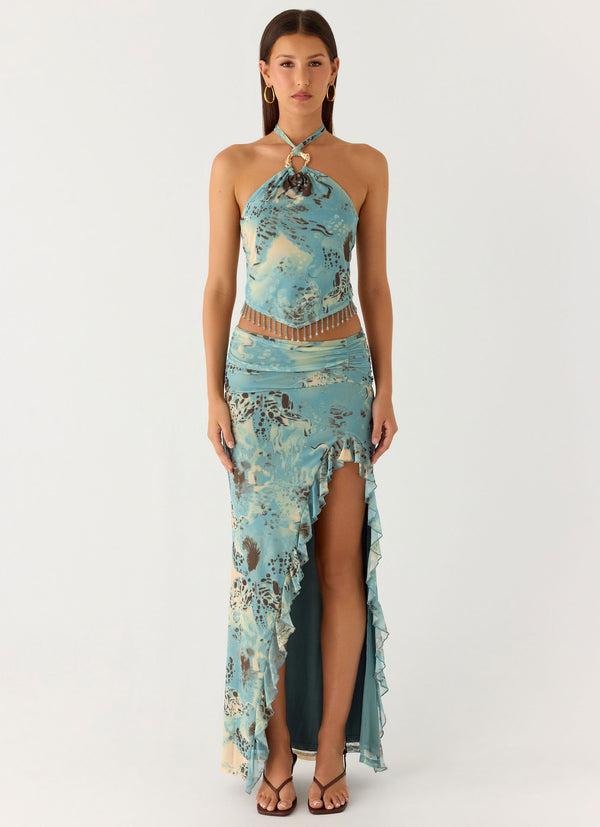 peppermayo Peppermayo Exclusive - Lloyd Maxi Skirt - Aqua Blur