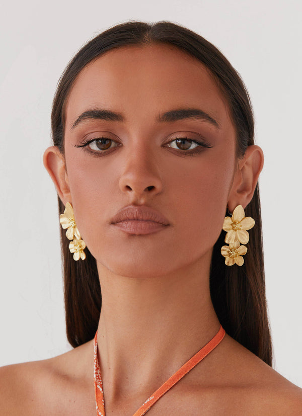 peppermayo Peppermayo Exclusive - Lola Love Flower Earrings - Gold