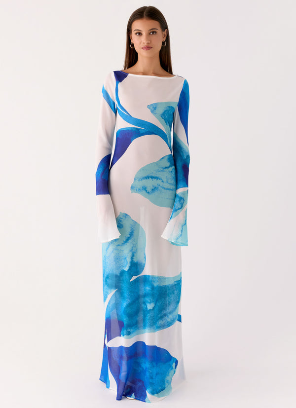 peppermayo Peppermayo Exclusive - Lorde Maxi Dress - Cerulean Bloom