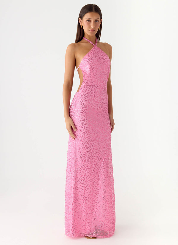 peppermayo Peppermayo Exclusive - Lorenz Sequin Maxi Dress - Pink
