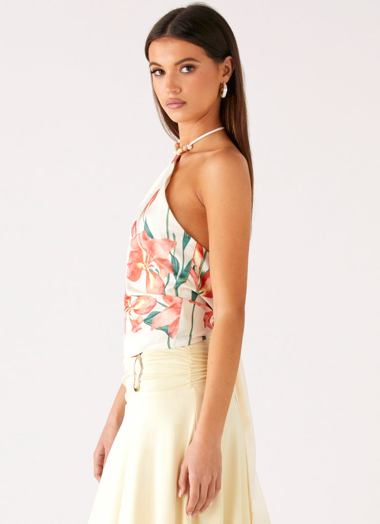 Peppermayo Peppermayo Exclusive - Loreta Beaded Tie Back Top - Siena Floral