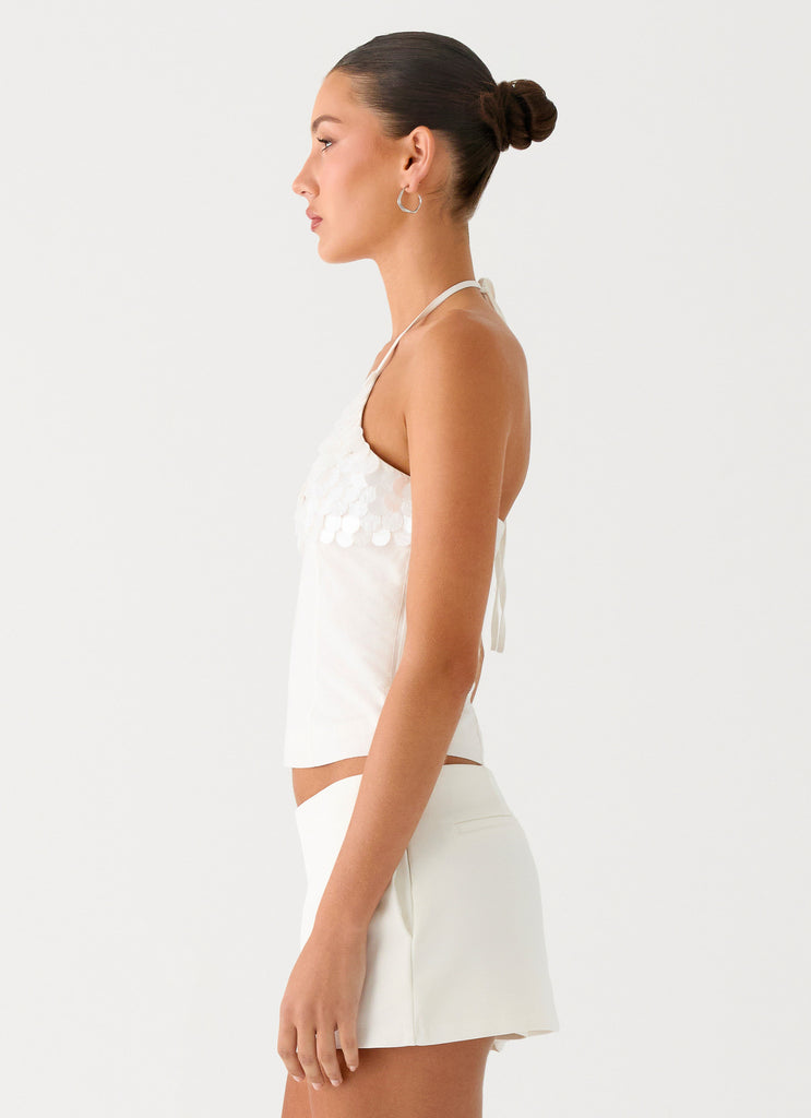 Peppermayo Peppermayo Exclusive - Lori Beaded Halter Top - Ivory