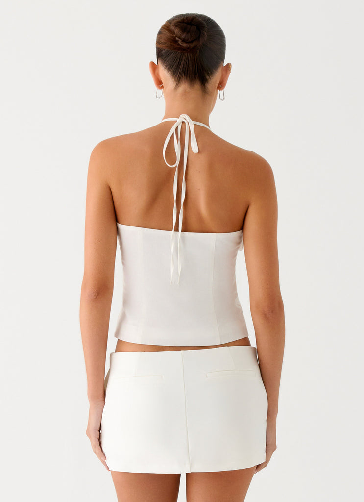 Peppermayo Peppermayo Exclusive - Lori Beaded Halter Top - Ivory