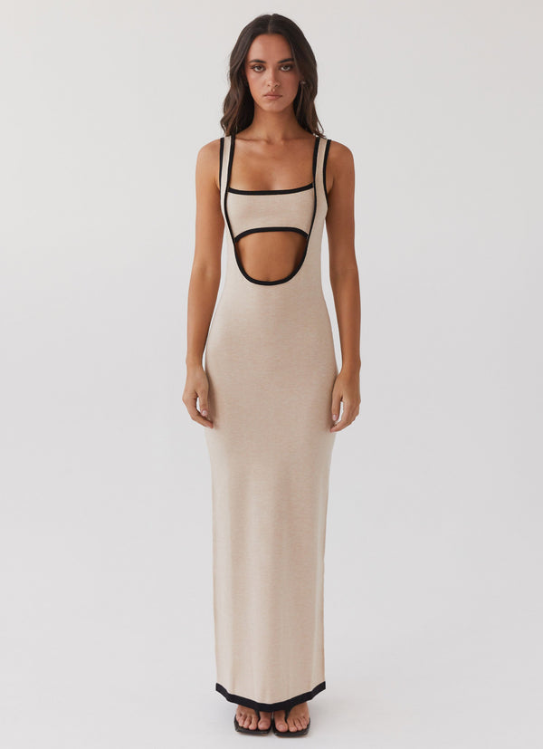peppermayo Peppermayo Exclusive - Lost In Paris Knit Maxi Dress - Tapioca