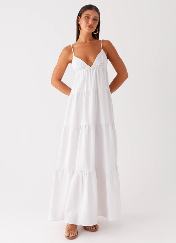 peppermayo Peppermayo Exclusive - Lotty Linen Maxi Dress - White