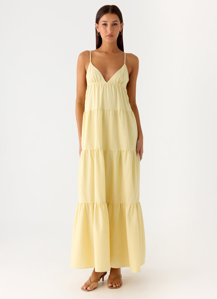 Peppermayo Peppermayo Exclusive - Lotty Linen Maxi Dress - Yellow