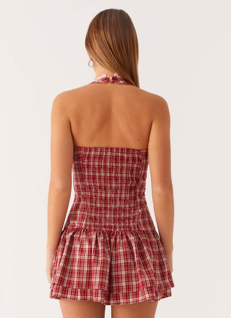 Peppermayo Peppermayo Exclusive - Lotus Dream Mini Dress - Ruby Check