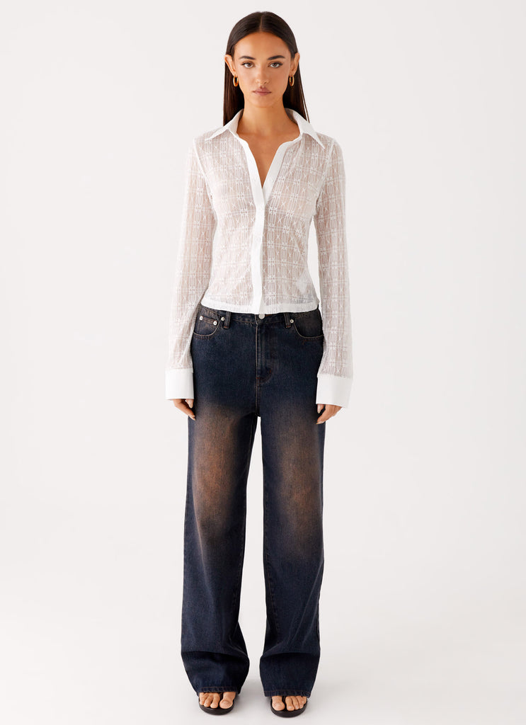 Peppermayo Peppermayo Exclusive - Loui Lace Long Sleeve Top - White
