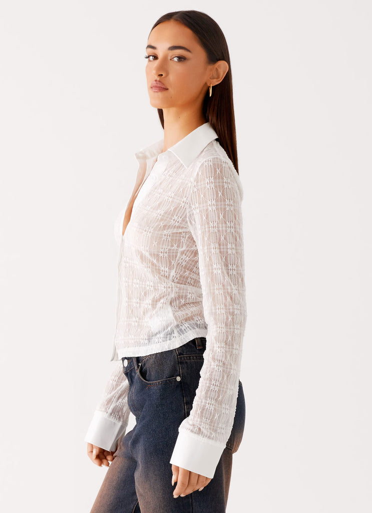 Peppermayo Peppermayo Exclusive - Loui Lace Long Sleeve Top - White