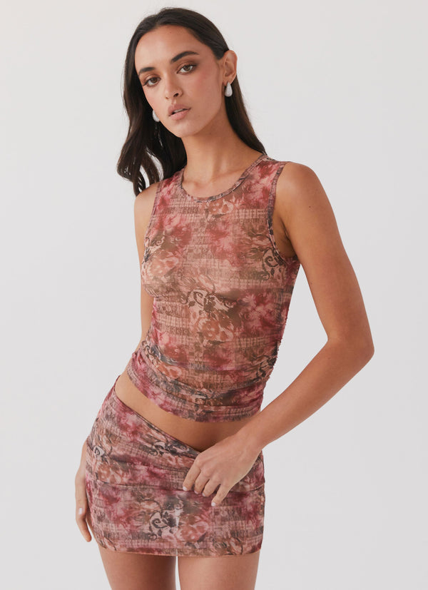 peppermayo Peppermayo Exclusive - Love Child Mesh Tank Top - Palais Floral