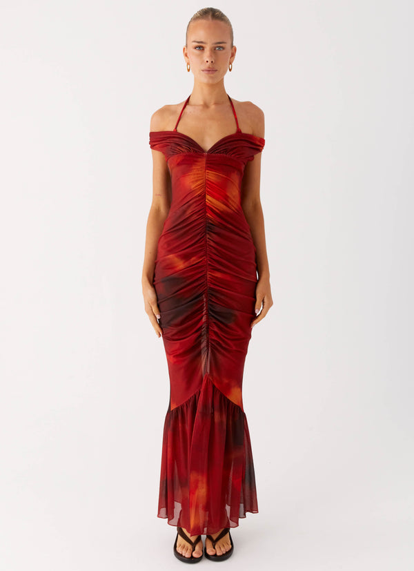 peppermayo Peppermayo Exclusive - Love Me Not Maxi Dress - Scarlet Blur