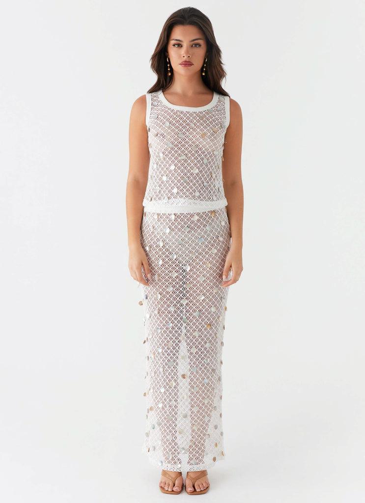 Peppermayo Peppermayo Exclusive - Lovina Shell Knit Maxi Skirt - White