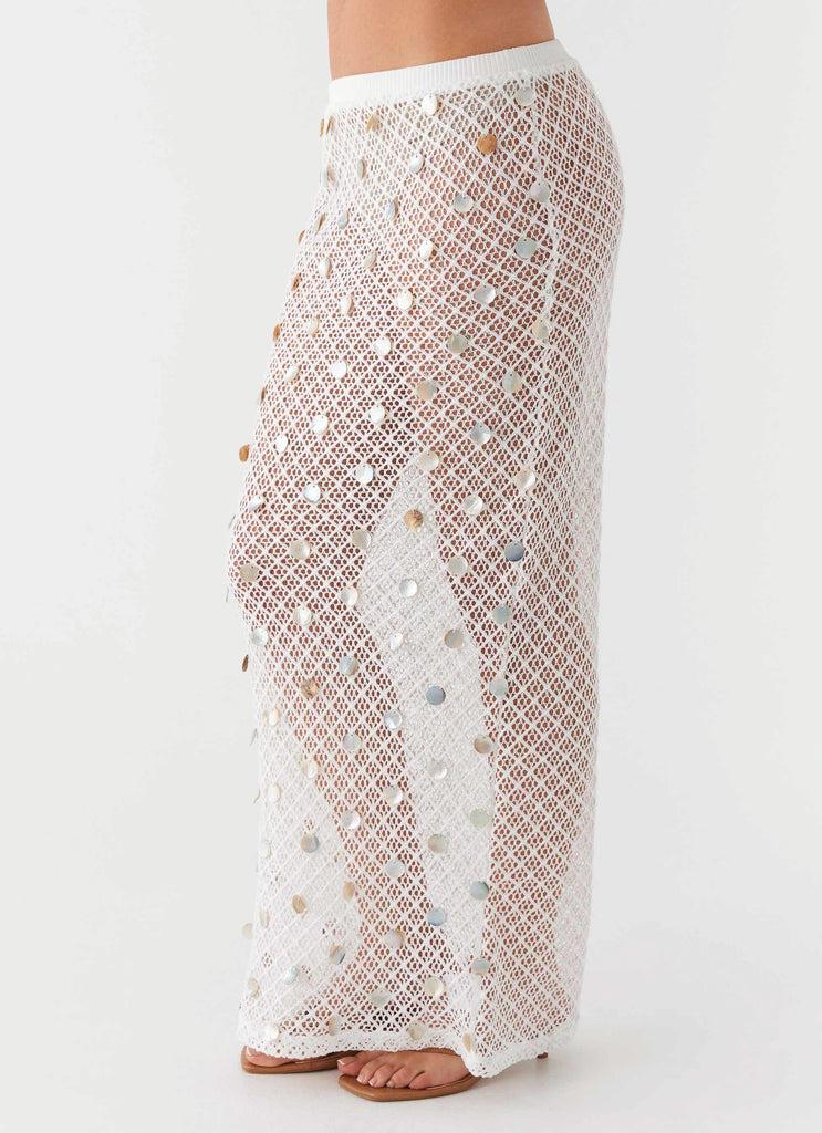 Peppermayo Peppermayo Exclusive - Lovina Shell Knit Maxi Skirt - White
