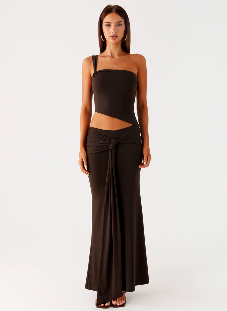 Peppermayo Peppermayo Exclusive - Luara Cut Out Maxi Dress - Chocolate