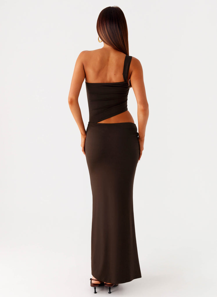 Peppermayo Peppermayo Exclusive - Luara Cut Out Maxi Dress - Chocolate